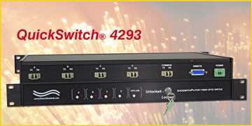 Model 4293 LC Duplex Fiber Optic A/B/C/D/Offline Switch with Contact Closure Remote And Secure Keylock