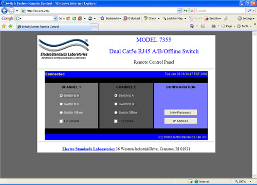 PathWay® Model 7355 Main GUI Logged In PathWay® Model 7355 Main GUI Logged In