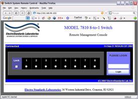 Model 7810 GUI in a Standard Web Browser