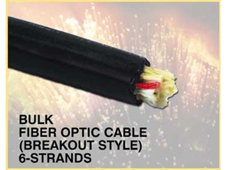 260298 Bulk Fiber Optic Cable Breakout Style Multimode, 62.5/125, PVC, Riser Applications (OFNR/FT4)