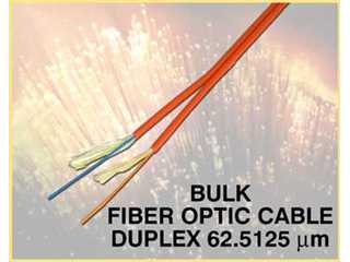260354 Bulk Fiber Optic Cable, Multimode, OFNR, PVC Riser Orange Jacket, Duplex 62.5/125, FDDI
