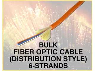 260372 Bulk Fiber Optic Cable, Distribution Style, 6 Strands Multimode, PVC, Riser OFNR, 62.5/125