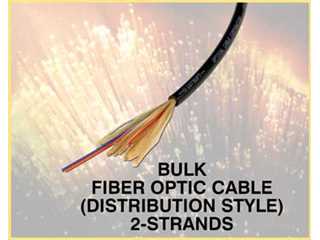 260425 Bulk Fiber Optic Cable Distribution Style, 2 Strands, Multimode, PVC, Riser OFNR, 62.5/125
