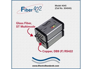 304045 - Model 4045 High Speed  ST Fiber to RS422 Interface Converter