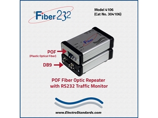 304106 - Model 4106 POF Fiber Repeater with Custom RS232 Monitor Port