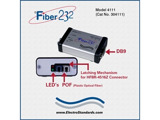 304111 Model 4111 POF to RS232 DB9 Port Converter, Compatible with HFBR-4516Z