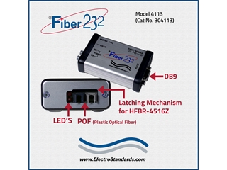 304113 Model 4113 POF to RS232 DB9 Port Converter, Compatible with HFBR-4516Z