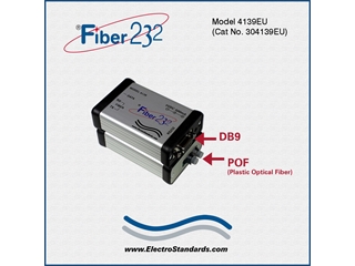 304139EU - Model 4139EU POF Plastic Optical Fiber to RS232 Converter with European 2-Pin Power Supply