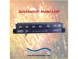 Catalog # 304293, Model 4293 LC Duplex A/B/C/D/OFFLINE Fiber Switch with Keylock & Contact Closure Remote