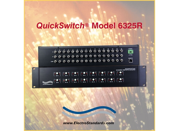 Catalog # 306325R - Model 6325R 16-Channel ST Simplex Fiber Optic Switch, with Telnet & GUI