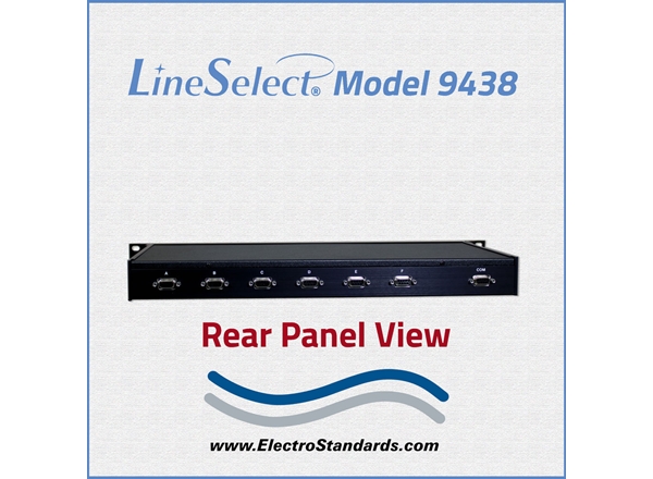 DB9 Manual Network Switch, Rotary Switch LineSelect® Model 9438 DB9 A/B/C/D/E/F Switch, Manual Rackmount