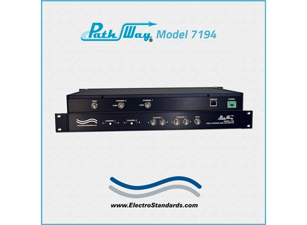 BNC 2-Channel Switch, 50 Ohm, Pass-Through & Telnet