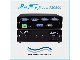 * Exclusive Remote Control via Contact Closure * Catalog # 307208-CC - Model 7208-CC DB15 A/B/C/D Network Switch