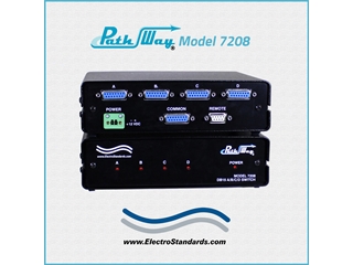 * Exclusive Remote Control via RS232 Serial Data * Catalog # 307208 - Model 7208 DB15 A/B/C/D Network Switch