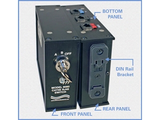Catalog # 309080 - Model 9080 RJ45 Cat5e A/B/OFFLINE, DIN Rail Switch