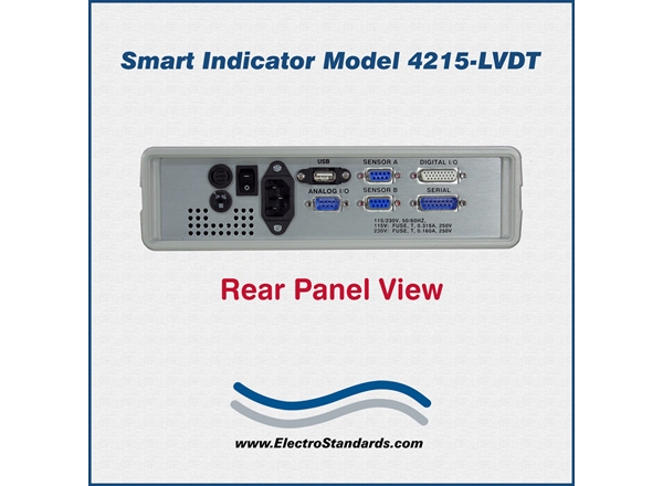 Model 4215-LVDT rear panel view