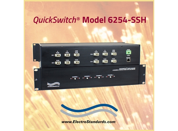 Model 6254-SSH LC Duplex 4-Channel A/B FiberSwitch with SSH and HTTPS GUI