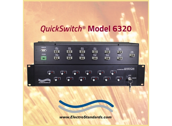 Model 6320 12-to-1 LC Duplex Fiber Optic Switch with RS232 Remote