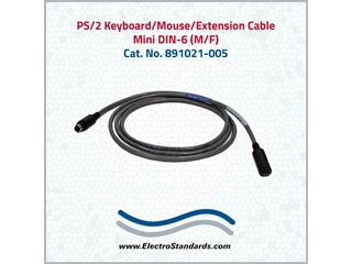 6-Pin Mini DIN Cable Catalog #891021-005 Male / Female, 5 Feet