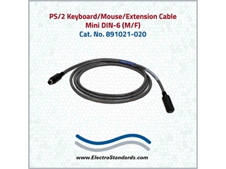 6-Pin Mini DIN Cable 891021-020 Male / Female, 20 Feet