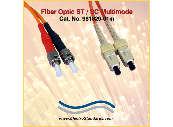 ST/SC Multimode, Fiber Optic Cable Asssembly