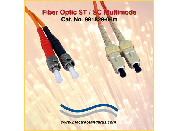 ST/SC Multimode, Fiber Optic Cable Asssembly