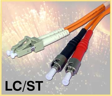 LC/ST Fiber Optic Cable, 62.5/125, PVC Riser, Multimode, 7M, 986161-07m