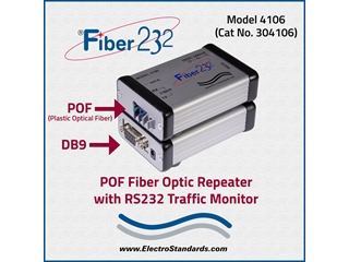 304106 - Model 4106 POF Fiber Repeater with Custom RS232 Monitor Port