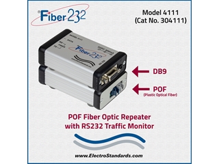304111 Model 4111 POF to RS232 DB9 Port Converter, Compatible with HFBR-4516Z