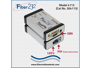 304113 Model 4113 POF to RS232 DB9 Port Converter, Compatible with HFBR-4516Z