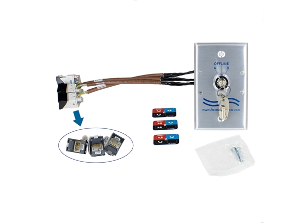 RJ45 Wall Plate Network Switch, Cat5e, Keylock Switch