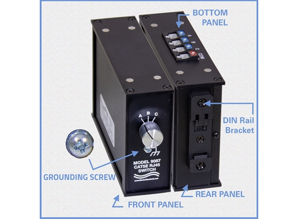 RJ45 3-Position Cat5e Switch, DIN