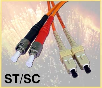 ST/SC Fiber Optic Network Cable, Multimode, Terminated, 50/125 Micron, 3 Meter 986191-03m