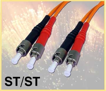 ST/ST Fiber Optic Cable Assembly, 50/125, PVC Riser, Multimode, 2 Meter 986833-02m