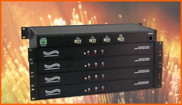 Model 6293 LC Duplex Fiber Optic A/B/C Switches stacked up