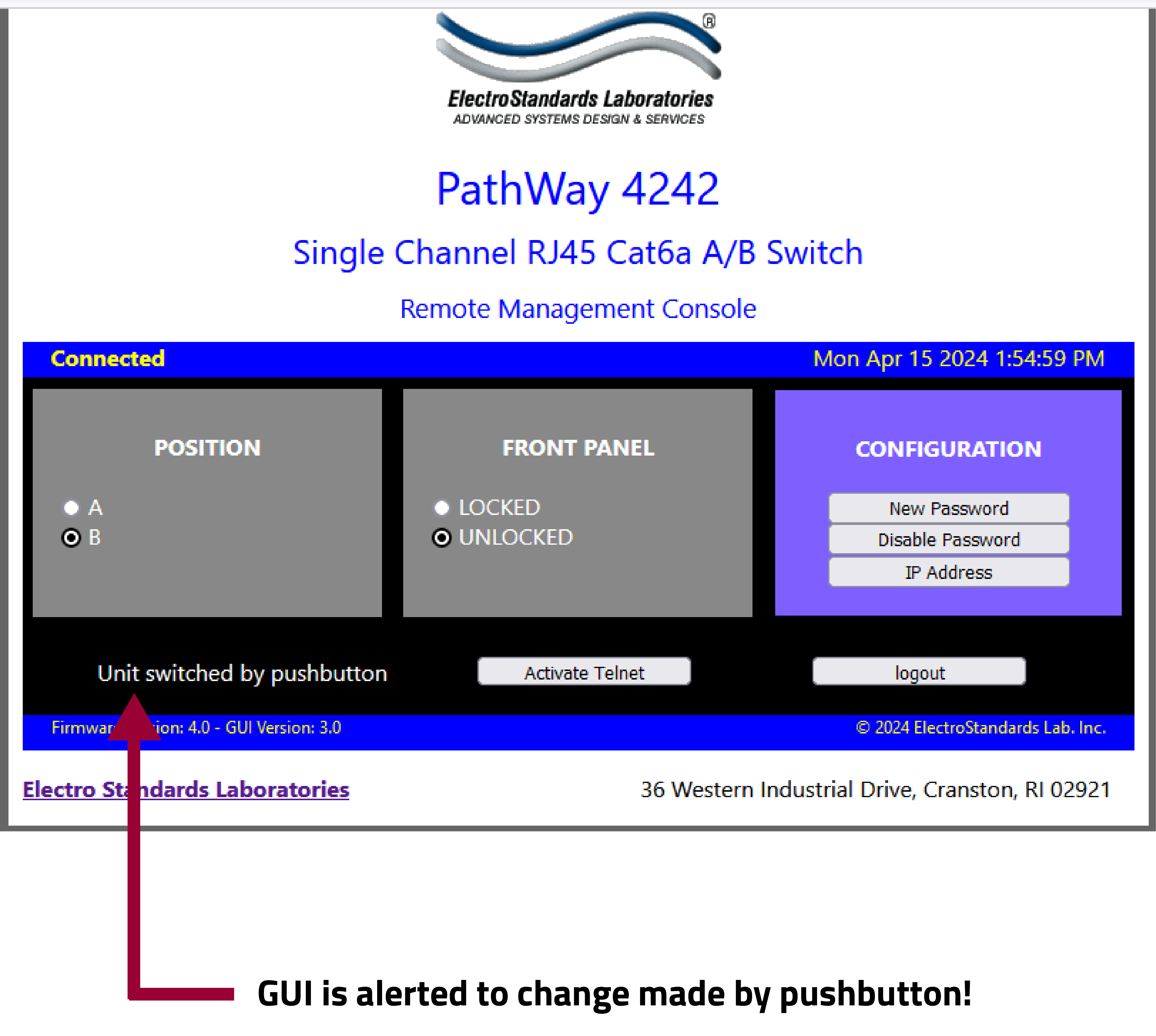 Model 4242 Graphical User Interface