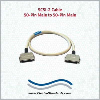 SCSI-2 Cable, 50-Pin Male cable to SCSI 50-Pin Male Connector SCSI-2 Cable, 50-Pin Male connector
