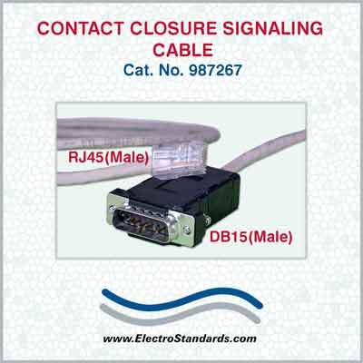 for use between the Model 4077 and 7266. 7276 or 7392 Contact Closure Signaling Cable