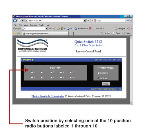 QuickSwitch 6212 Remote Control Panel