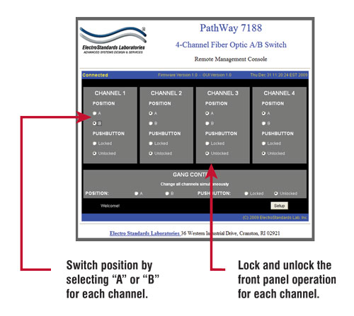 PathWay® Model 7188 Change Position & Lock Status GUI Control PathWay® Model 7188 Change Position & Lock Status GUI Control