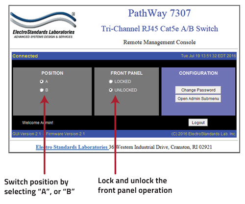PathWay Model 7307 change switch position 