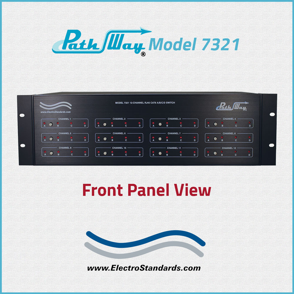 Model 7320 8-Channel RJ45 Cat6 A/B/C/D Switch with Telnet, GUI and Cascade  Operation