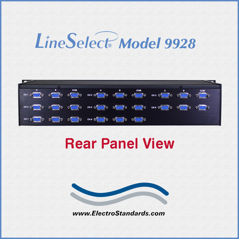 Model 9928 8Channel DB9 A/B Switch, Manual, Simultaneous Switching