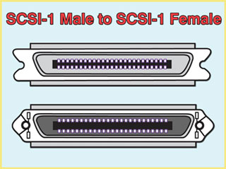 SCSI-1 Male to SCSI-1 female, 50-pin