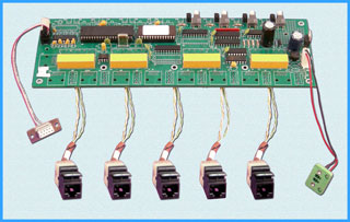 Model 7423 Cat5 RJ45 A/B/C/D Switch with Serial Remote Control. (board only)