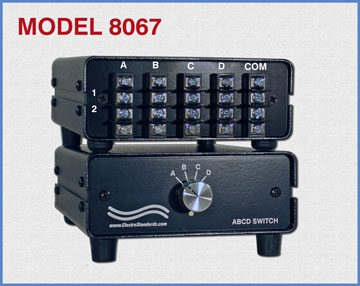 Model 8067 2-Terminal Barrier Strip A/B/C/D Switch, Manual Desktop