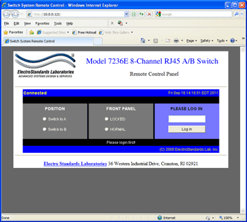 Model 7236E Login Panel