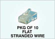 Amp Modular Plugs, 8 Position, Flat Modular, Stranded Wire