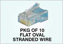 Amp Modular Plugs, 8 Position, Flat Oval, Stranded Wire