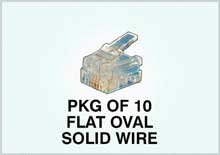 Amp Modular Plugs, Flat Oval, Solid Wire